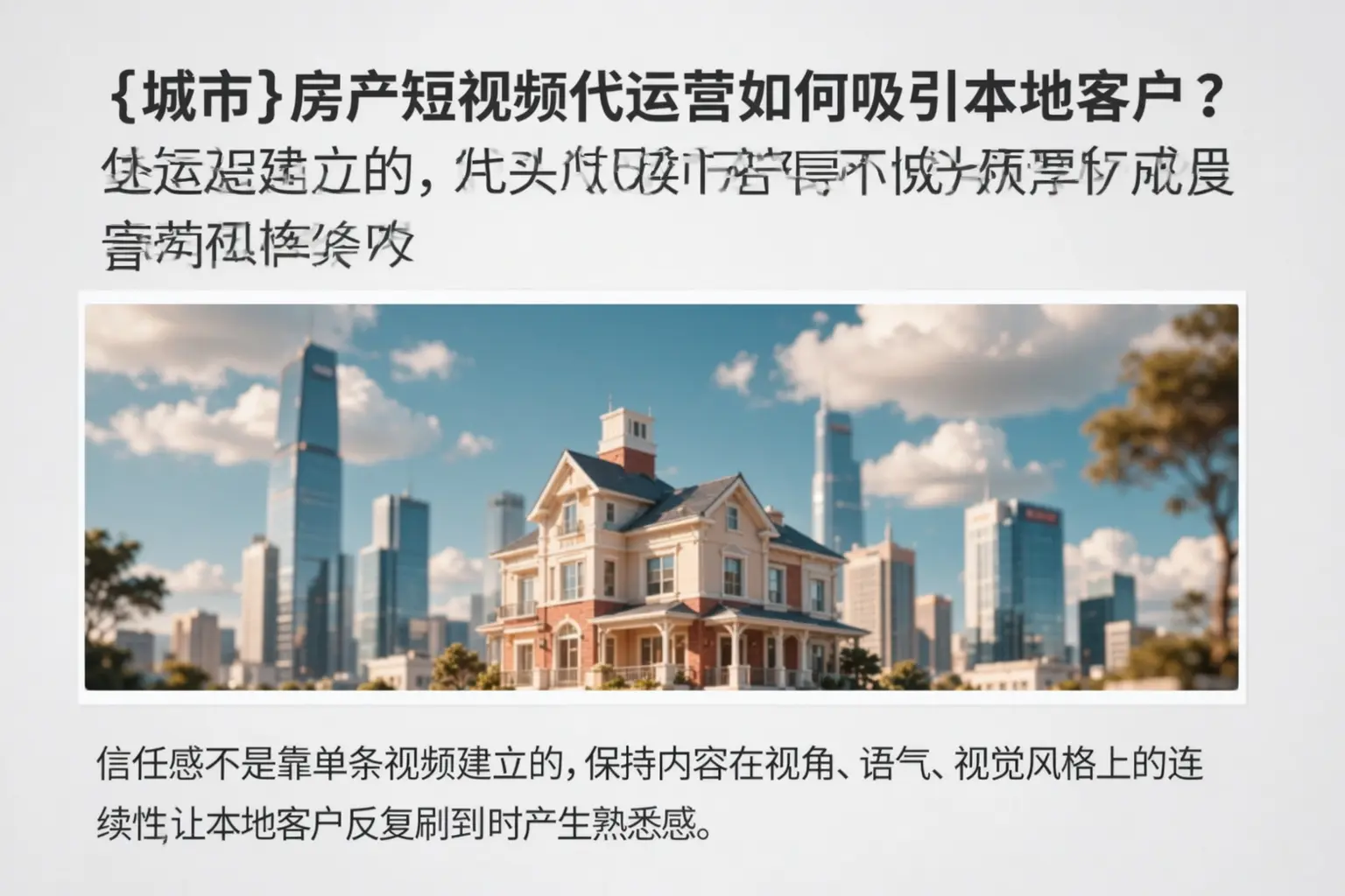 江陵房产短视频代运营如何吸引本地客户?